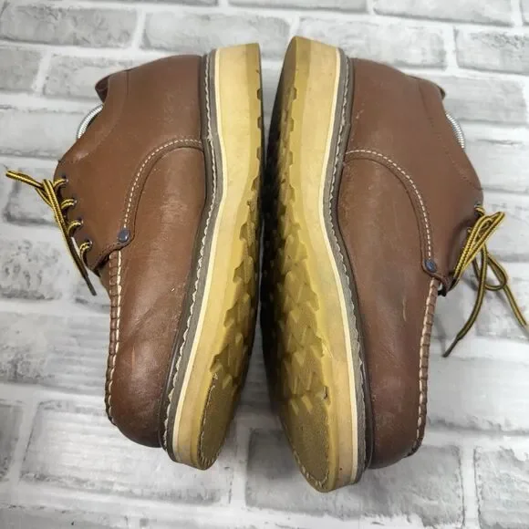 DIEHARD Sure Track Men's Size 10.5 Soft Toe Brown Leather Oxford Work Shoes
